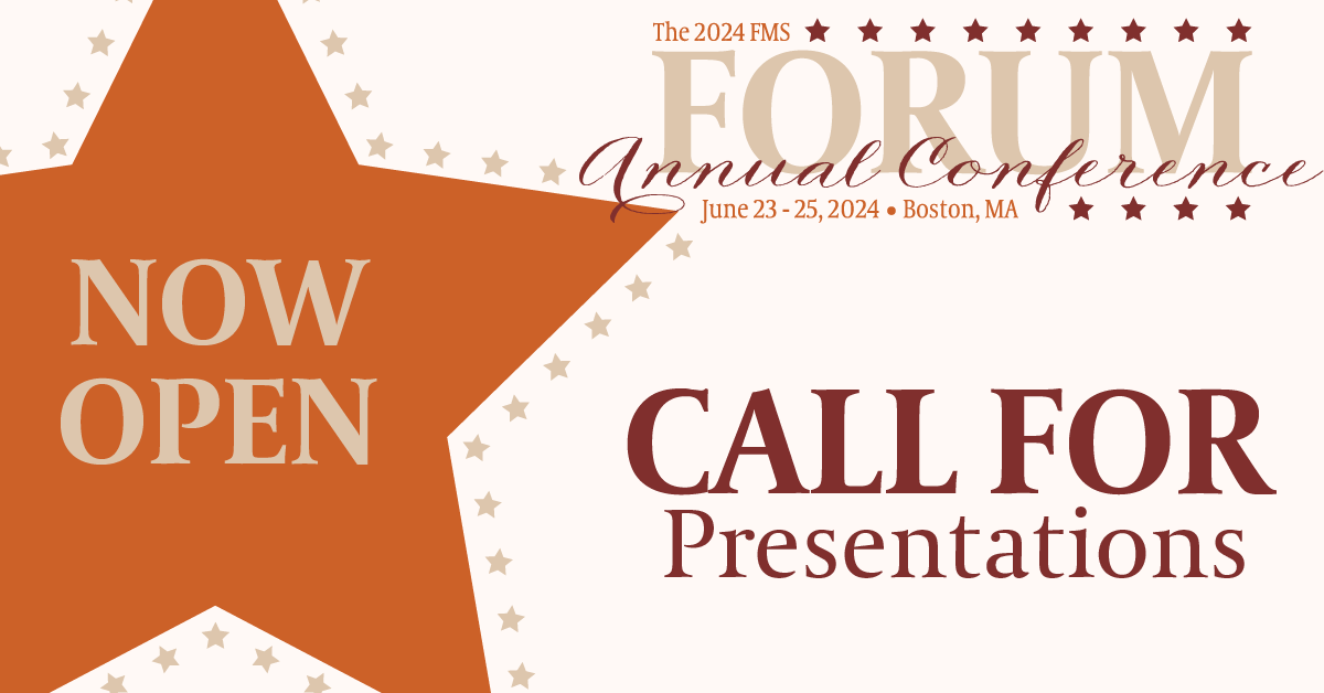 The 2024 FMS Forum Call for Presentations is Now Open ⭐

Apply for a chance to speak at The 2024 #FMSForum Annual Conference to gain #brandvisibility within our widespread #network of #financialservicesprofessionals! Submit today: bit.ly/3LucHAL #FMS #speaker