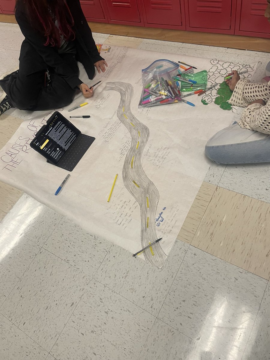 What a great day for learning in Humanities today! Charting our way through the road to the revolution! <a href="/CreekValleyMS/">Creek Valley Middle School</a>