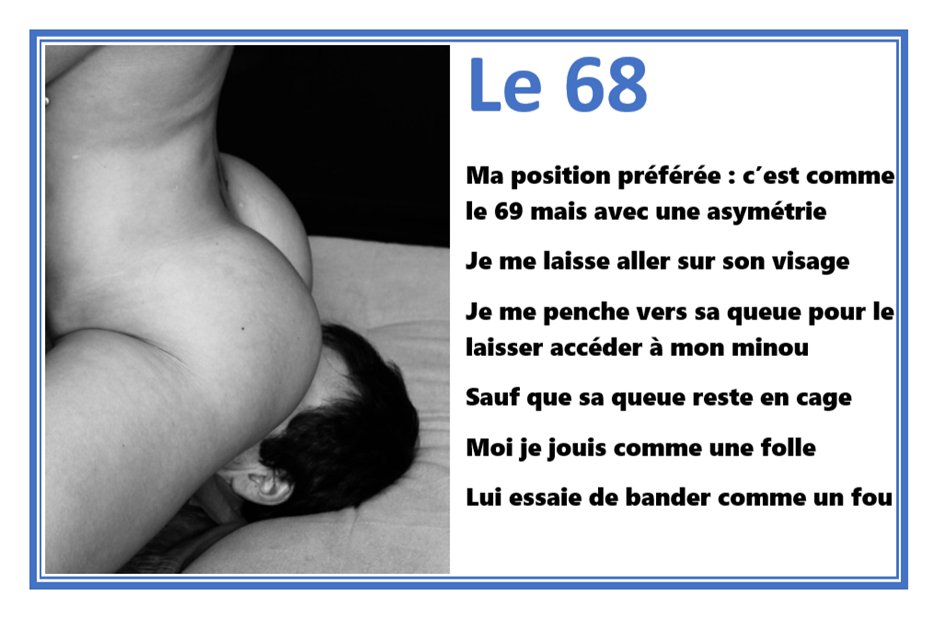 PrincesseEtlui's tweet photo. Mieux que le #69, du moins pour la #keyholder 
A lire sur mon site https://t.co/sECwDhnz3P
Et merci à ceux qui commentent sur le blog. Vous pouvez envoyer aussi récits et témoignages (j'aimerais bien des femmes !)
#flr #chastity #cage #caged #femdom #kamasutra https://t.co/j7dDutexix