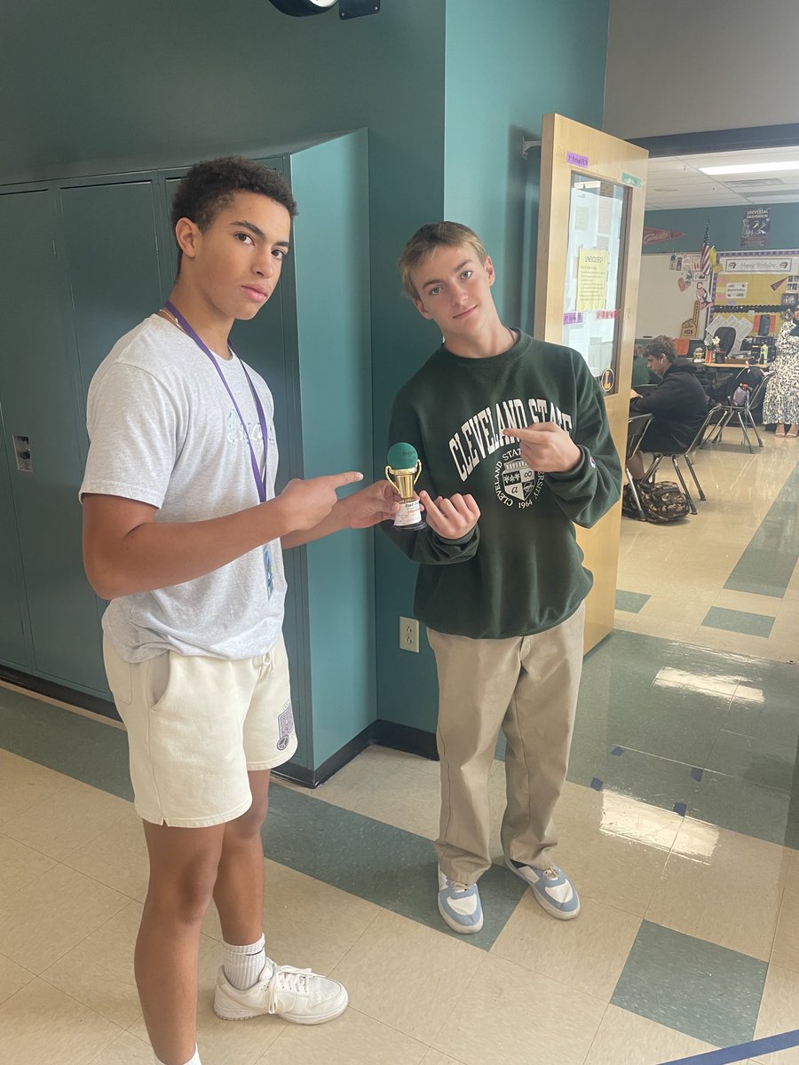 Congratulations to Nyle D.  Winner of the first homeroom doorball competition.  ⁦⁦<a href="/LkwdAthletics/">LakewoodHS Athletics</a>⁩ ⁦<a href="/Lkwd_LHS/">Lakewood High School</a>⁩