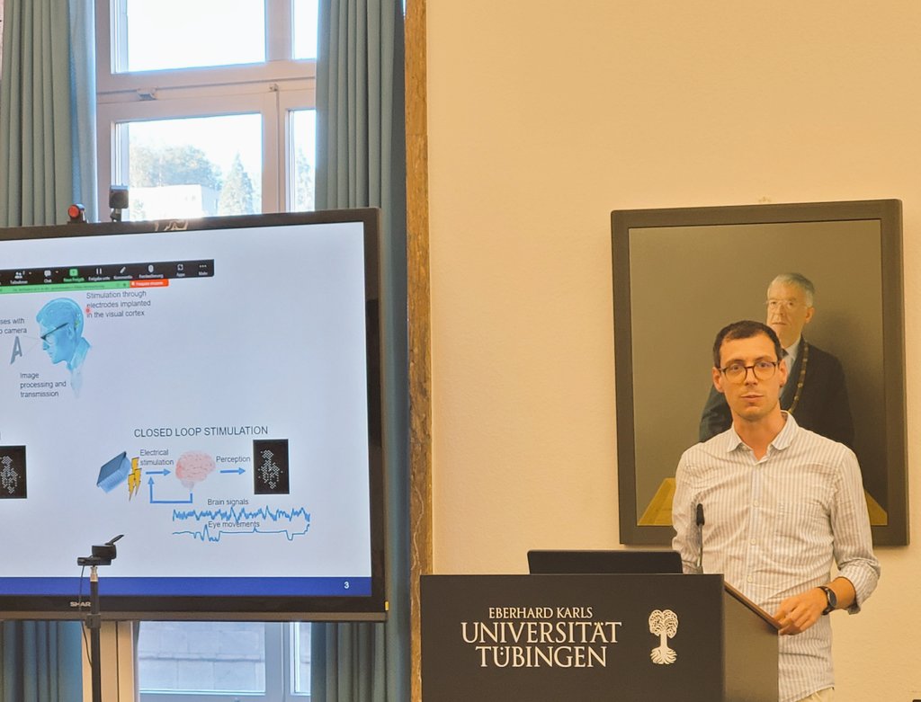 Our next speaker <a href="/GraniFabrizio/">Fabrizio Grani</a> from <a href="/IB_UMH/">Instituto de Bioingeniería</a> talks about neural correlates of visual perception in cortical visual prostheses: insights for bidirectional prostheses design.
#MSCA #visionscience #cortex #prosthesis
