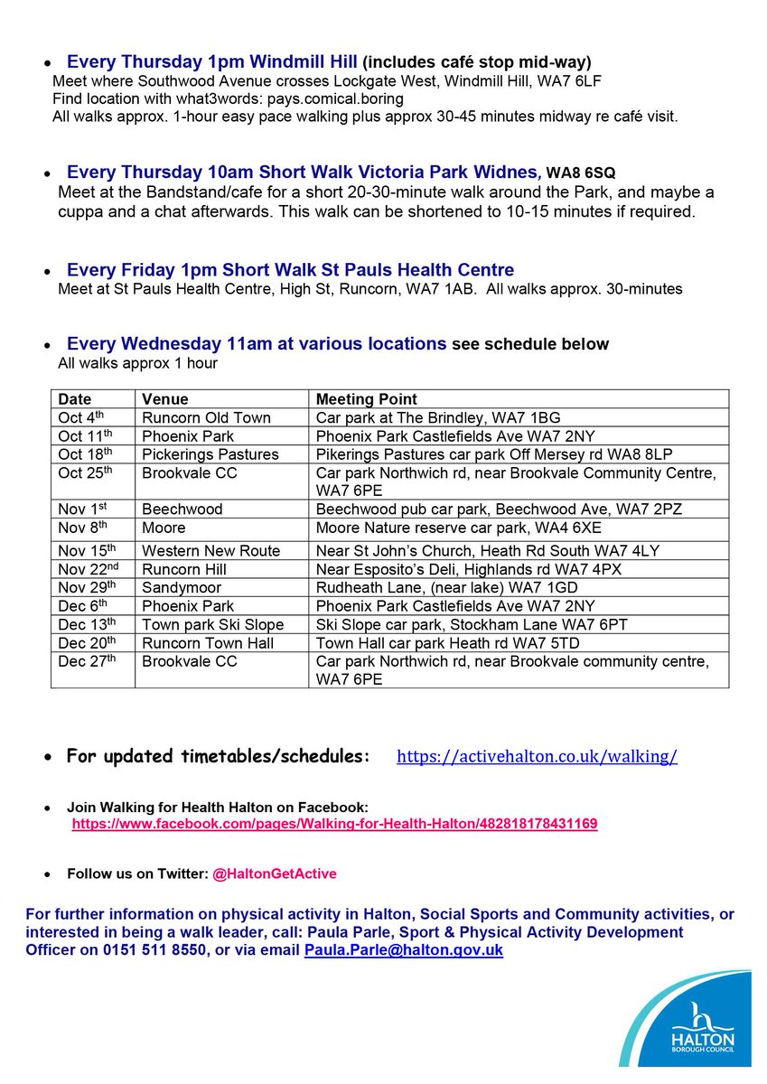 Halton's Health Walks Oct-Dec 2023
<a href="/HaltonBC/">Halton Council</a> <a href="/OneHalton/">One Halton</a> #Runcorn #widnes