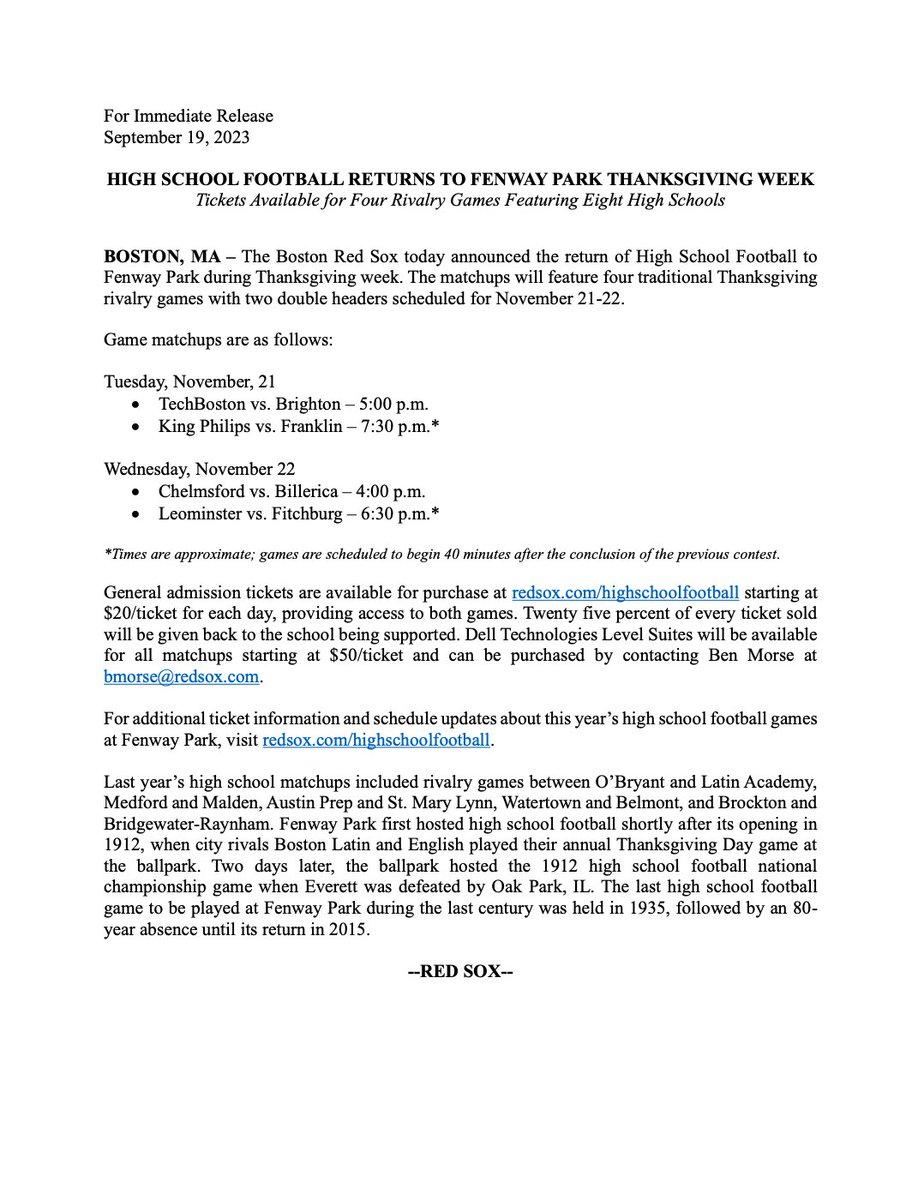 High school football at Fenway Park!

Fitchburg vs. Leominster.

<a href="/FitchburgAD/">Fitchburg Athletics</a> <a href="/LeomAthletics/">Leominster Athletics</a>