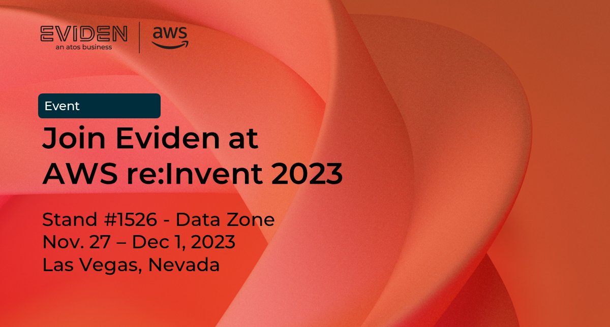📢 Have you booked your spot for #AWS re:Invent 2023?

Come to @awscloud re:Invent on November 27-Dec 1 to meet our @Evidenlive team at booth 1526 and learn how to secure everything at scale for your #cloud environment. 

Save your spot ➡️ reinvent.awsevents.com
#EvidenCloud