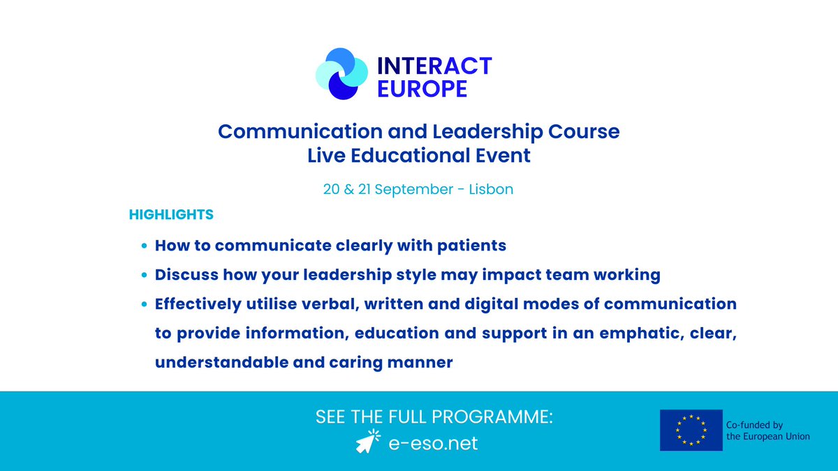 EuropeanCancer's tweet photo. The #INTERACTEUROPE Communication & Leadership training event has now begun! 📣
Over two days, selected #cancercare professionals - from different professions and specialties - will learn together about 📷 communication and leadership.
@EU_HaDEA @EU_Health @ESOncology https://t.co/xrPrZitt4n