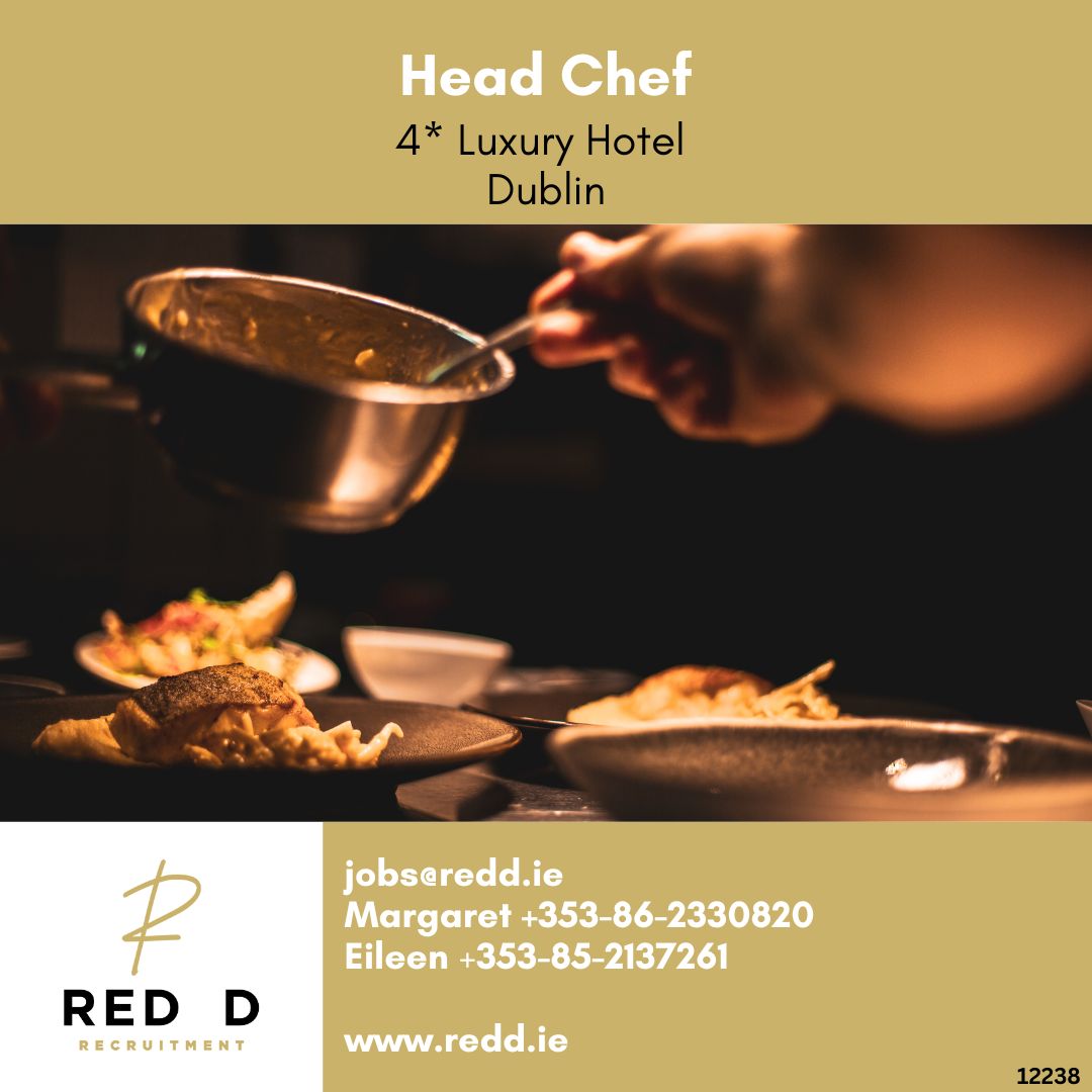 Red D are recruiting a Head Chef for a fabulous 4* Hotel in Dublin.

Click the link below to apply! ⬇

redd.ie/jobs/4176-kitc…

or reach out to Margaret or Eileen via the contact information on the image. 📲

#redd #reddjobs #reddrecruitment #headchef #headchefjob #chefjob…