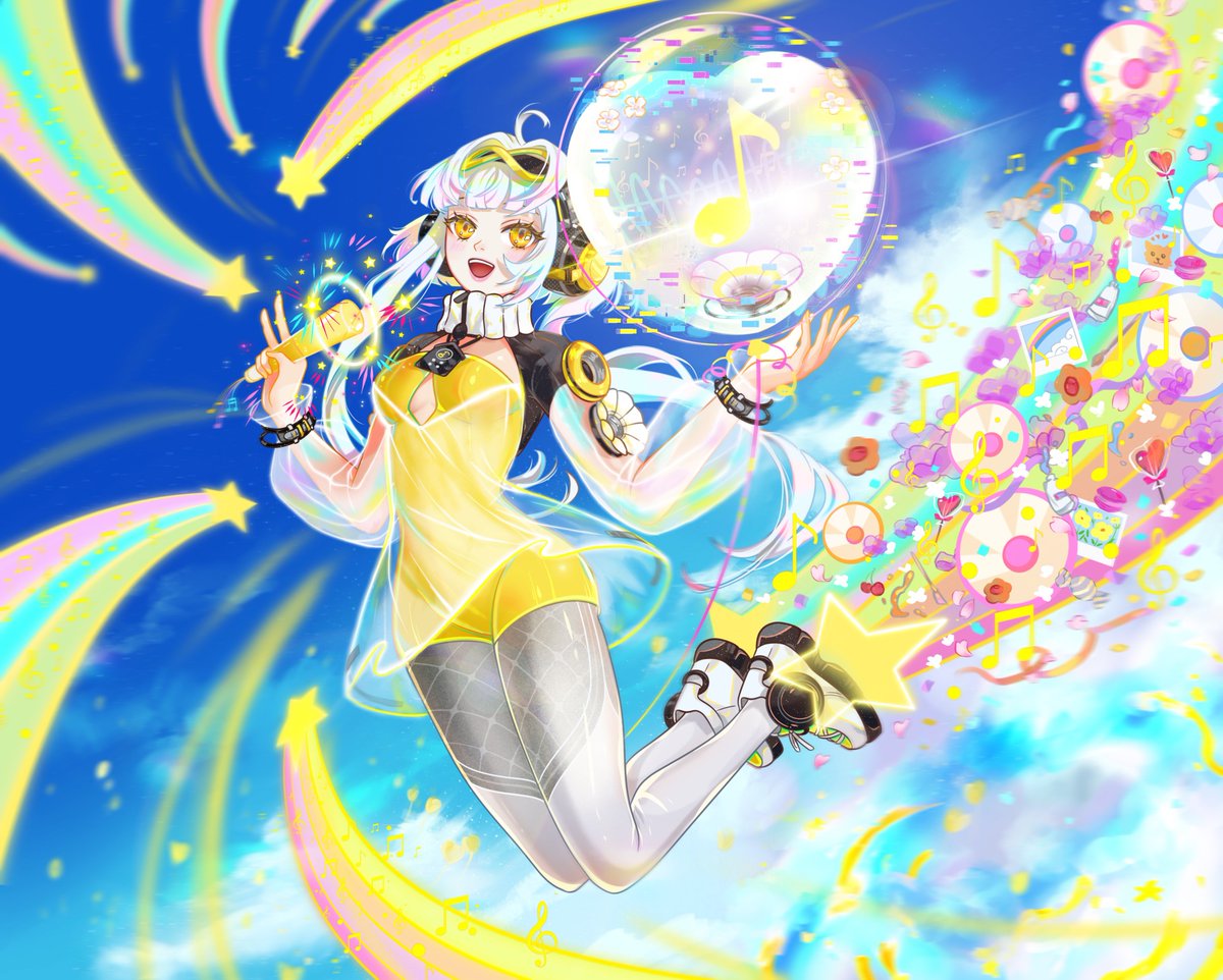 ✨Ailis Color Symphony✨

"Listen to my digital heartbeat,
As it fills the world with delightful tunes
Soar to the sky with flying colors,
And together create a trail of iridescence."

This is my entry for creator contest by <a href="/IZUMOofficial/">IZUMO</a>
Thank you for the contest! 💛
---0.02Ξ