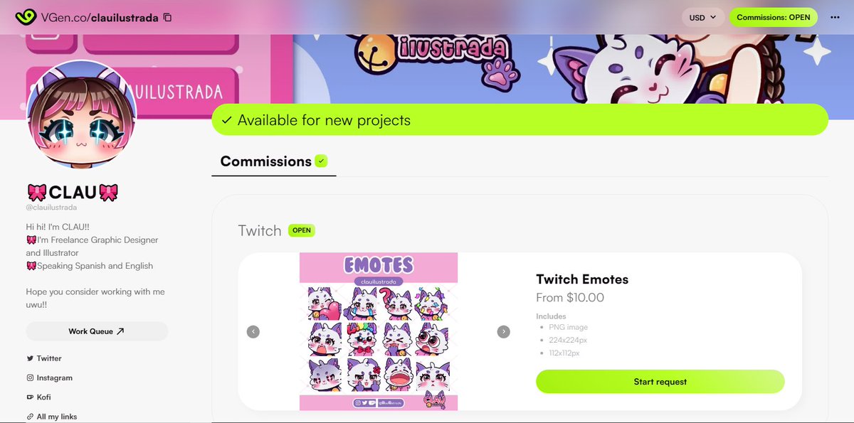 Buenos días🥰, *activa modo spam

Procedo a recordar que mis comisiones de VGen están abiertas

vgen.co/clauilustrada