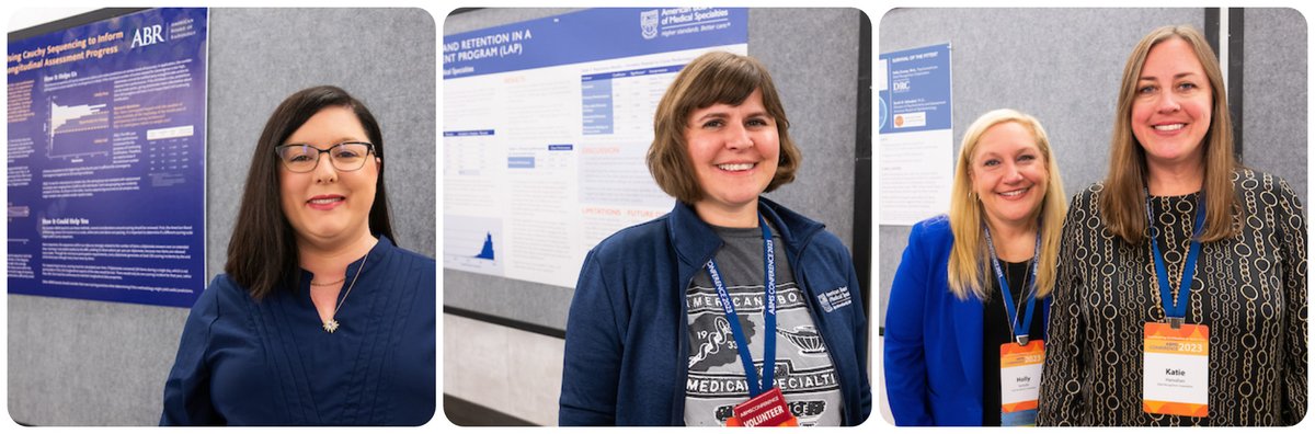 ABMSCert's tweet image. Congratulations to the #ABMS2023 Inaugural Poster Session Winners (L-R):
➡️ Poster Presenter:  Brooke Houck, PhD @ABR_Radiology 
➡️Poster Presenter:  Sara M. Locatelli, PhD  of ABMS
➡️Poster Presenter:  Holly Saraullo and Katie Hanrahan of Data Recognition Corporation