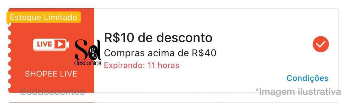 sddescontos's tweet photo. 🚨 CORRE ALERTA CUPOM 🚨
• R$10 off de R$40
🧡 Para o APP INTEIROO!!! Aproveitem pois vai esgotar logooo.
🛍️ RESGATE NA SACOLAAA!!!
👉🏽 Clique aqui: https://t.co/rC8wwzaudf
#CoberturaSD #LiveFlash https://t.co/ce07zXIoCW