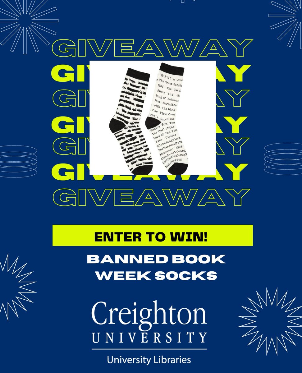 Want to celebrate free speech while keeping your feet warm? Enter our banned book week raffle for a brand-new pair of socks!

You can enter the raffle by finding the banned bookshelf at the Reinert-Alumni Library.

#creighton #creightonlibrary #bannedbooks #bannedbookweek