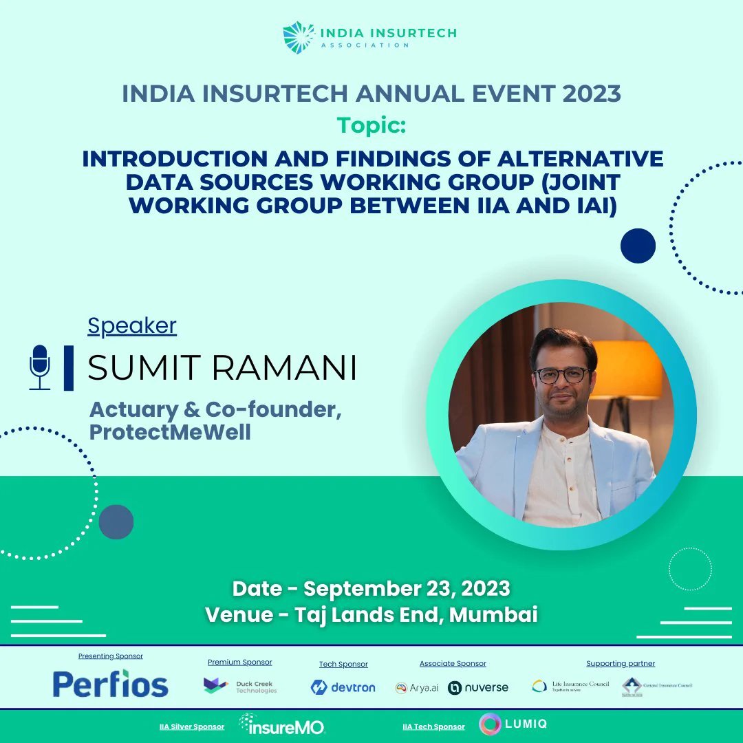 RamaniSumit's tweet photo. Speaking at the Annual Event of @IndiaInsurtech on 23rd at @TajLandsEnd, Mumbai

If you're joining the event, don't hesitate to come by and say hello! https://t.co/8PpSixtfmK
