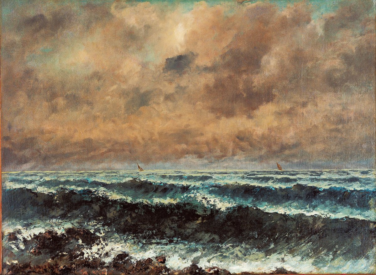 Mer d'automne, peint par Gustave Courbet en 1867, aujourd'hui conservé au musée d'art Ohara à Kurashiki