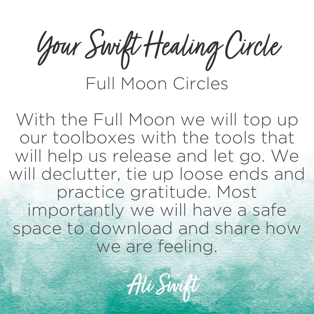 Join #AliSwift this Oct 13th &amp; 25th, and Nov 13th &amp; 27th for a magical experience filled with connection, support, and healing. #newmoon Circle - £22 #fullmoon Circle -  £22 New Moon &amp; Full Moon Circle - £33, if booked for the same month. Book Your Seat: cutt.ly/UwcBrKbm