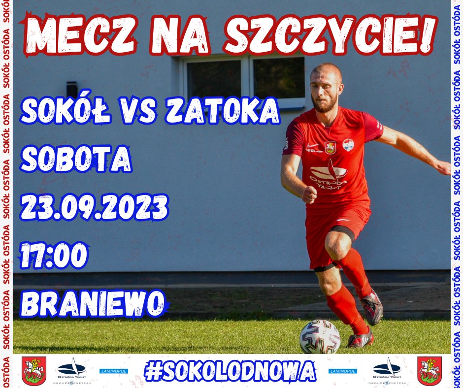 ⚽️ Już za 3 dni Sokół pojedzie do Braniewa, na kolejne, bardzo wymagające spotkanie, tym razem z MKS Zatoka Braniewo. Mecz ten jawi się jako hit 8 kolejki w grupie 2 Klasy Okręgowej, gdyż będzie to starcie trzeciego zespołu w tabeli z liderem rozgrywek!

#SokolOdNowa