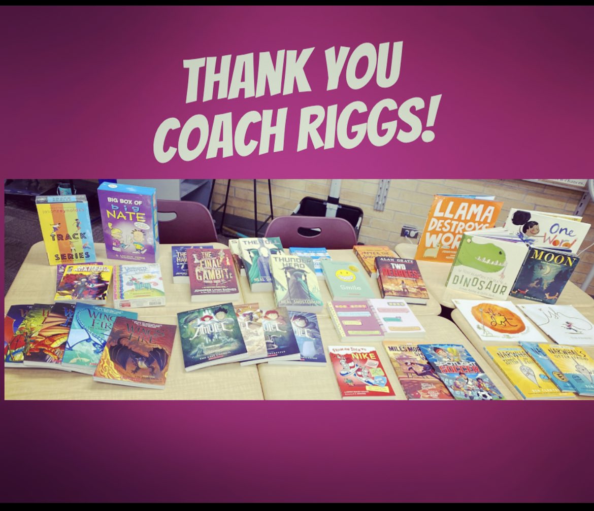 A huge Thank You to Coach Riggs for the books he purchased from the Trojans Read the Way Amazon wish list (this isn’t even all the books we got from Coach Riggs!) 

We are so grateful for your support!