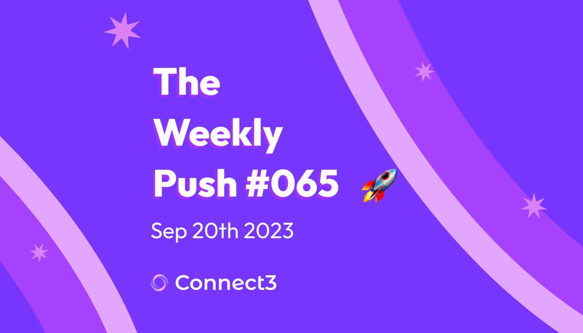 #TheWeeklyPush 065!🎉📢
Time to share the progress we've made in the past few weeks!🚀🚀

Updates include:
1⃣️Enhanced infrastructure 💪
2⃣️Share whatever you find about #EthGlobalNewYork using Connect3's share feature!🙋

Read more👇