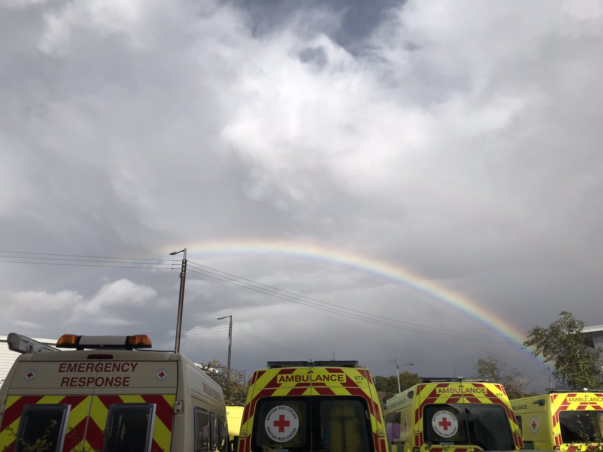 It’s been chucking it down at <a href="/RedCrossScot/">Red Cross Scotland</a> headquarters so was nice to see this rainbow appear