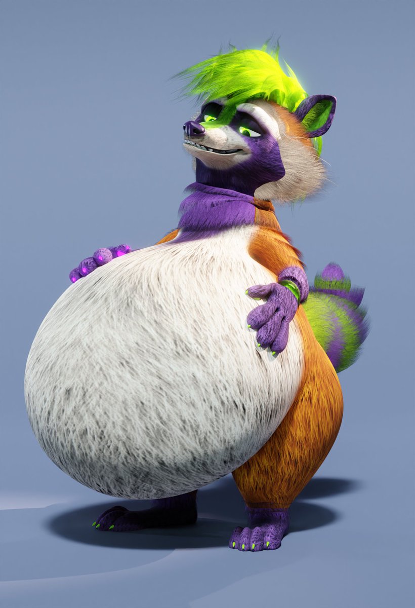 Stuffed and happy racc