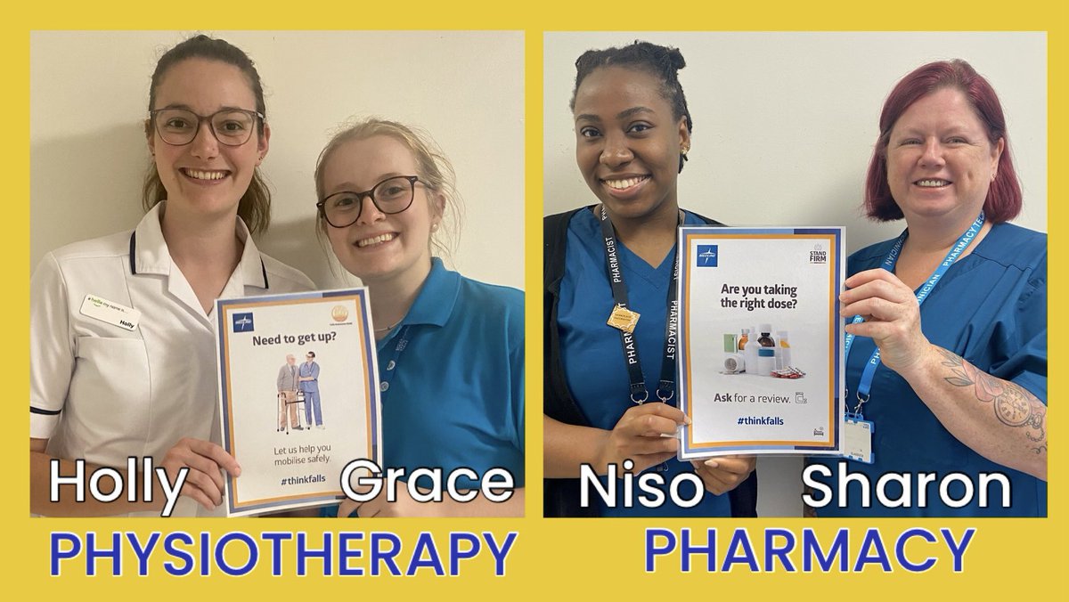 Day3 #FallsAwarenessWeek ‘23 @PHU_NHS Ward D5 PHYSIO team gets our patients up & about safely with the right walking aids, & our PHARMACY team reviews medications to reduce interactions & side effects that can lead to falls. @falls_network #ActiononFalls