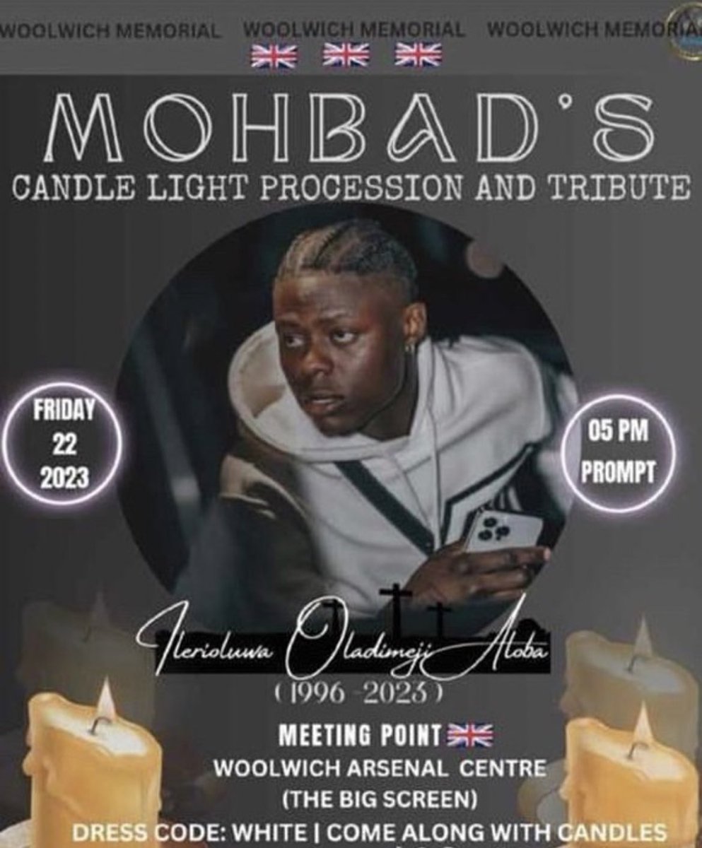 Olamide0fficial's tweet photo. Candlelight Procession and tribute for Mohbad in London. https://t.co/CDCPAqeHJI