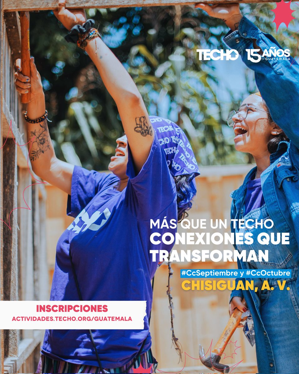 📱Inscríbete en actividades.techo.org/guatemala  🙌

¡Construyendo nuevas realidades! 

#MásQueUnTecho #coban #guatemala #campamentodeconstruccion #AltaVerapaz  #techogt #reaccionáalarealidad