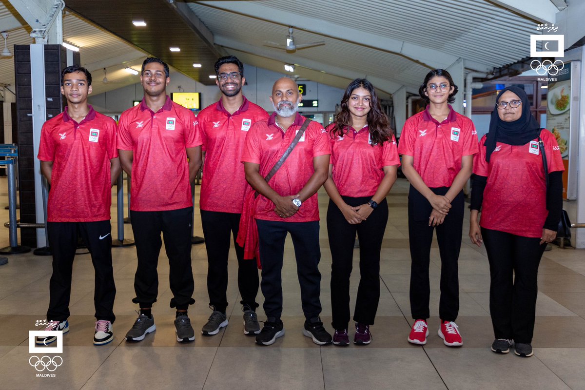 Basketball 3x3, E-Sports, Swimming, Media and members from NOC depart to participate at the Hangzhou Asian Games 2023. @MoYSCEmv @info_mba E-sports Association of Maldives @MDVswim @ag2022official #Hangzhou2022 #MOC #KaamiyaabuRaajje #asiangames23 #teammaldives