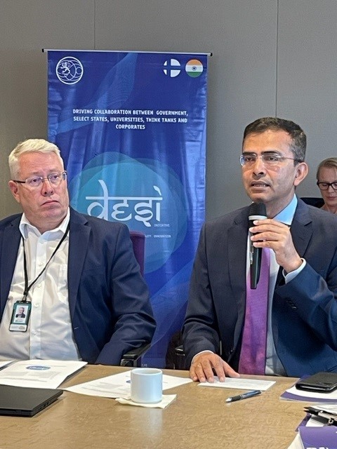 Tänään oli Desi-hankkeen kick off tilaisuus koskien Suomen uutta vientimallia Intiaan. Korkeakoulut ovat vientimallissa keskeisessä roolissa "Science based diplomacy". Kiitos Councellor Kimmo Siiralle ja sekä Ambassador of India Raveesh Kumarille hankkeesta. #metropolia