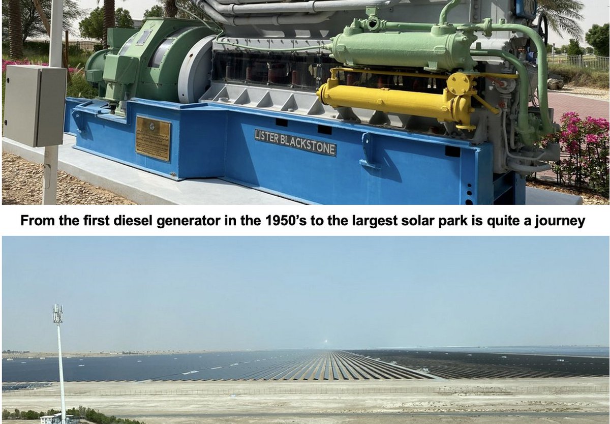 The world's largest single site #solar park is in #dubai. Dubai started with one diesel generator and is now world leading. That's vision and determination.
#renewables #Sustainability