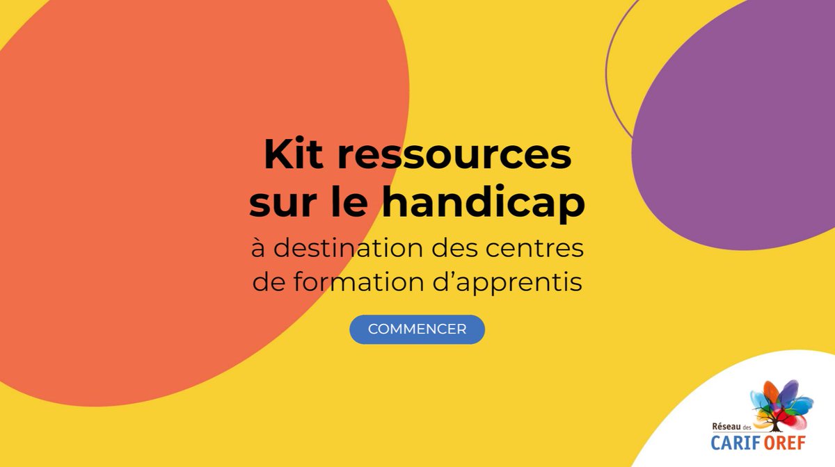 📢 La plateforme du programme de professionnalisation pour les #CFA est maintenant accessible ! 
👉intercariforef.org/kits-ressource… 
En ligne, premier kit ressources animé sur le handicap, mais aussi les replay et supports des webinaires à destination des #OFA/#CFA qui ont déjà eu lieu.