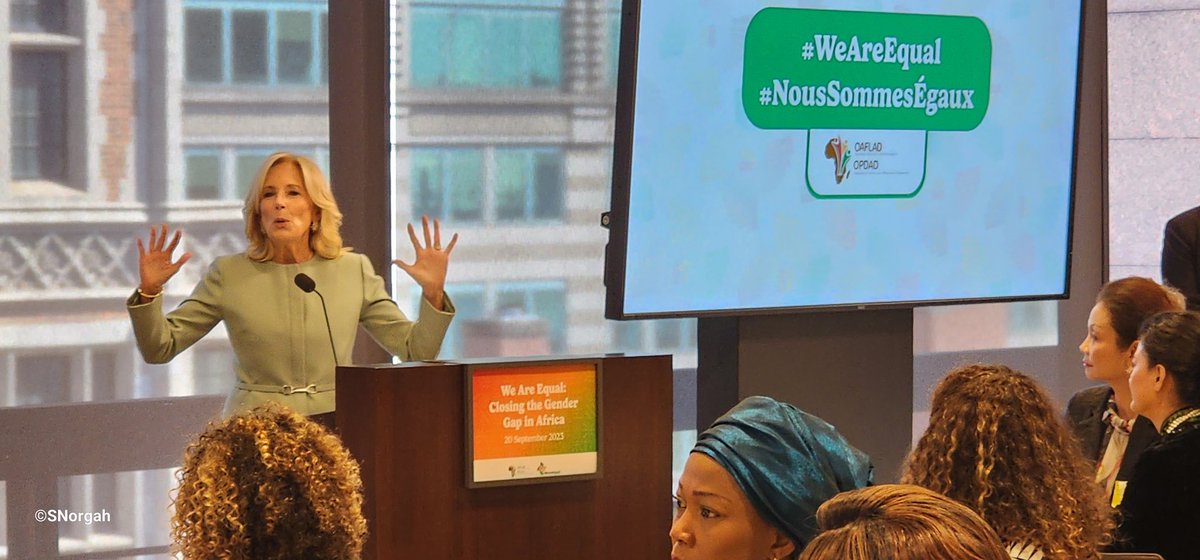 @WorldVision was invited by @OAFLAD to participate in the launch of the #WeAreEqual campaign. The First Lady of #Namibia & @DrBiden stated that the world cannot see development & equality unless efforts are doubled to educate & protect girls @acerwc #UNGA78