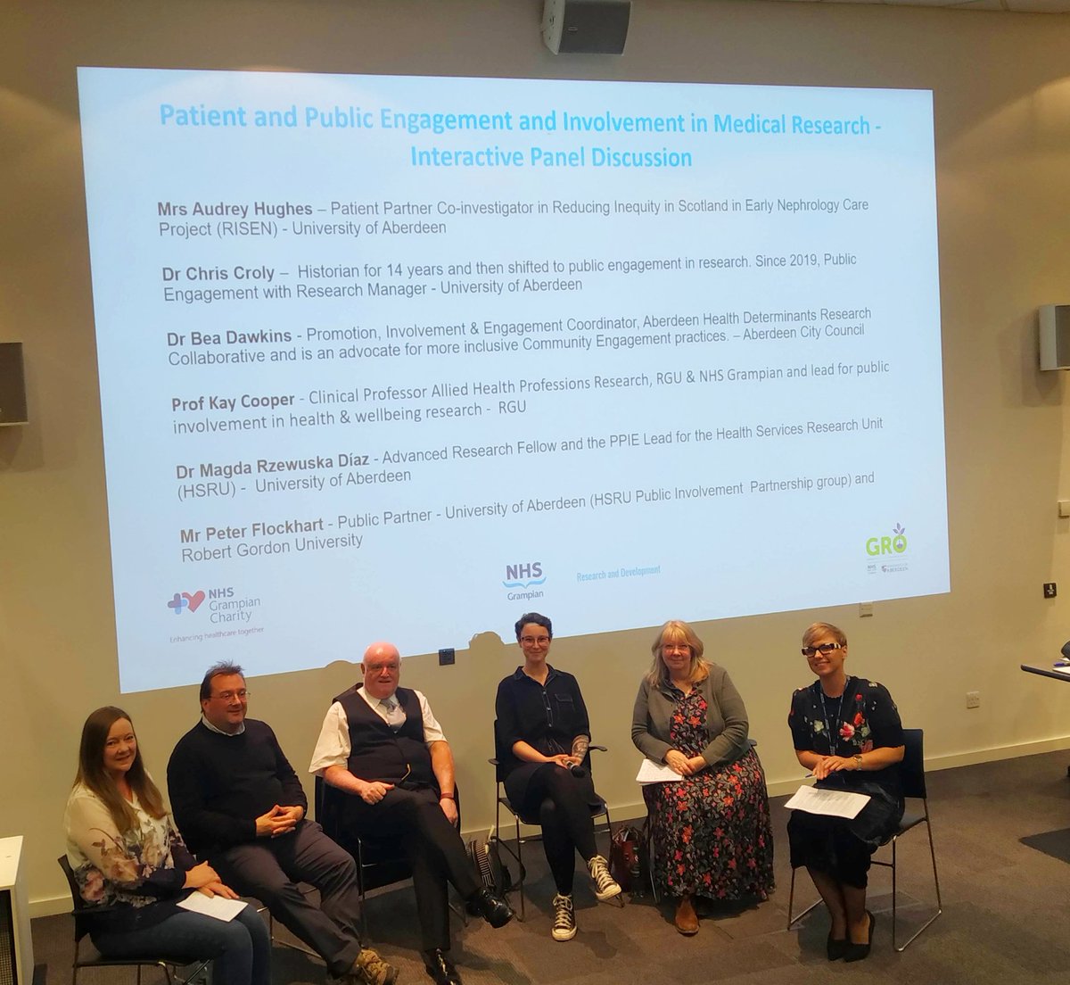 ✨👑@hsru_aberdeen's Public Involvement Partnership group  made a big difference at #NHSGRDConf2023. Special thanks to <a href="/peterflock13/">Peter Flockhart</a>, Audrey Hughes, <a href="/BeaDawkins/">Bea Dawkins 🐝</a>, <a href="/AHPkaycooper/">Kay Cooper</a>, <a href="/chris_croly/">Chris Croly</a> for a powerful panel discussion on inclusive PPIE in health research👏🫱🏼‍🫲🏾
