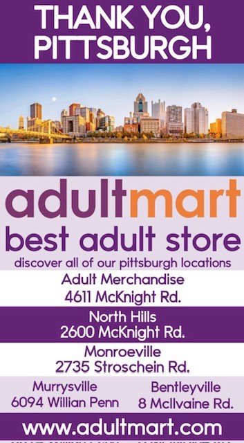 Thank you, Pittsburgh! Grab your copy of this weeks @PGHCityPaper to snap a coupon and shop at your nearest @adultmartstores ....find out what makes us the BEST!! 💜🧡