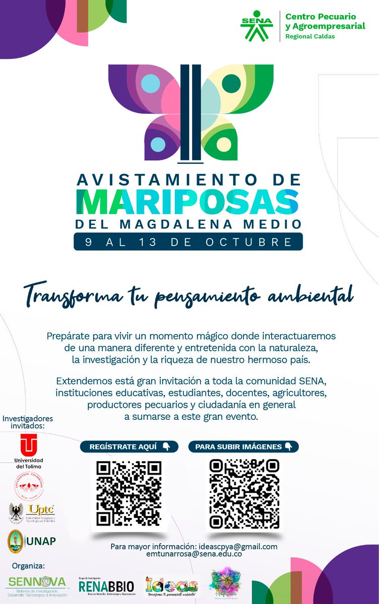 ideascpya's tweet photo. ¡Únete al emocionante Avistamiento de Mariposas en el Magdalena Medio y en todo el país! Organizado por el Semillero de Investigación IDEAS del grupo de investigación RENNABIO, este evento tiene como objetivo fomentar la conservación y conciencia comunitaria sobre las mariposas. https://t.co/EqBS2AYvf3