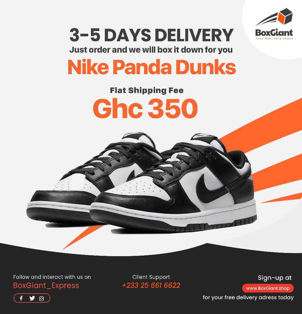 BoXGiantExpress's tweet photo. To all the sneakerheads, get the  best and the latest trend brought to you at a flat shipping fee of GHC 350. Get quality sneakers to match with your outfit today and ship with us at BoxGiant. https://t.co/6K4PzfQi69
