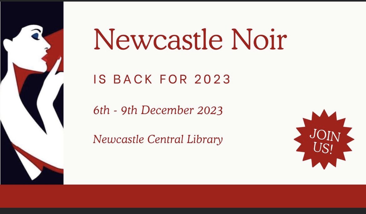 #DrNoir and the @NewcastleNoir team are excited to announce: We're back for NN2023!! 🕵 Date: 6-9 Dec, 2023 Venue: Newcatle Central Library Festival bookseller: @ForumBooks Festival hotel: @MotelOneNCL Tickets: £5 per session, £50 festival pass More details to follow soon 📚