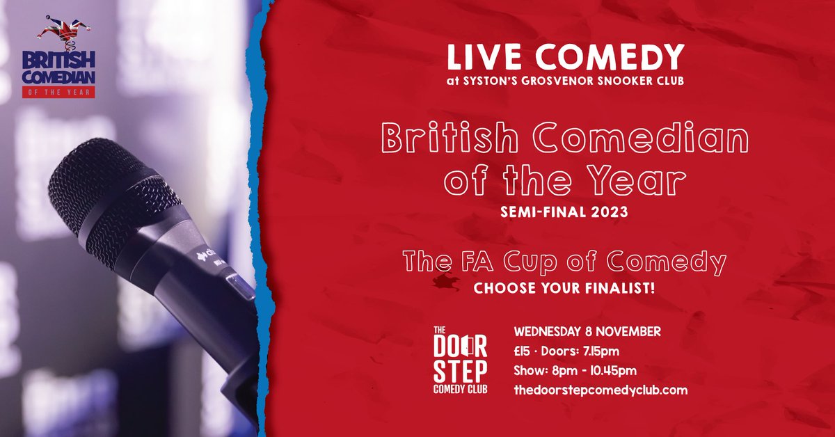 doorstepcomedy's tweet photo. Tickets for our November 8th @BritComedian Semi-Final are on sale now! https://t.co/tsILWeZSVo https://t.co/qwyM5NsHxB