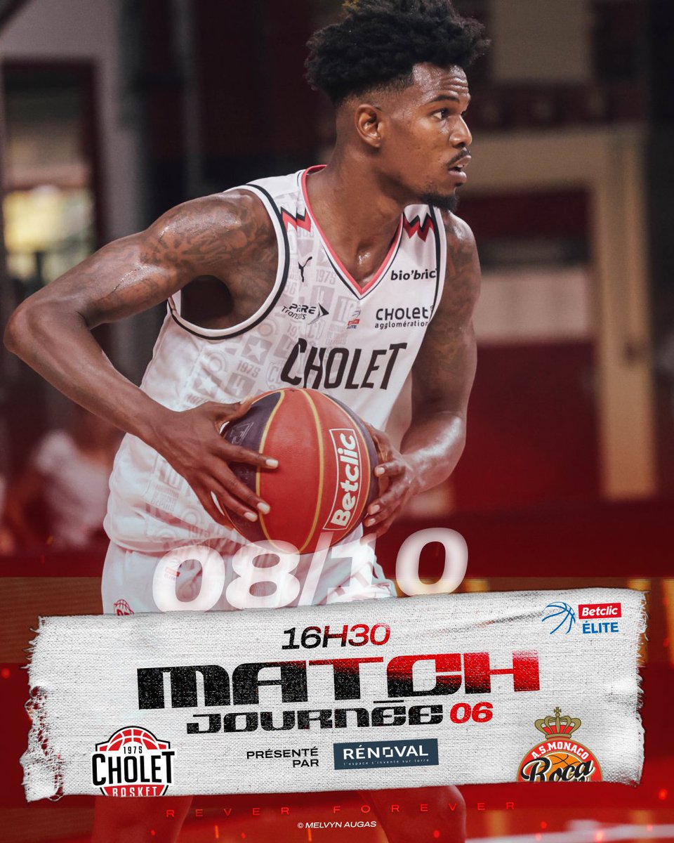 CB_officiel's tweet photo. 🏀 Billetterie Cholet Basket vs Monaco
📆 Dimanche 8 octobre 2023
⏰ 16H30
🏟 La Meilleraie
🎟 https://t.co/cKqrDEJy2g
➡️ https://t.co/E3QKEcrFWy
Tous en Rouge et Blanc ! 🔴⚪️
#CBASM #CBFAMILY #BetclicELITE https://t.co/mboLUJoxpT