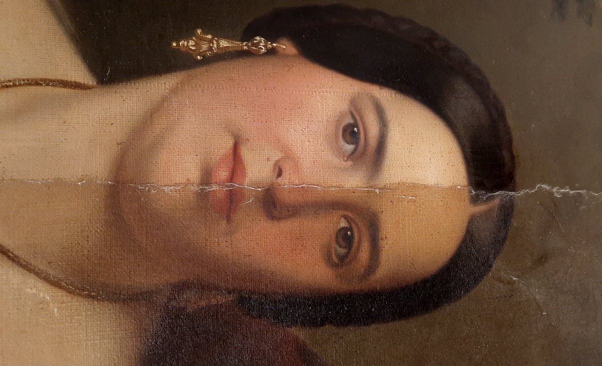 RRestauracionms's tweet photo. Proceso de restauración en @ElMuseoSoumaya: eliminación de velado y limpieza de capa pictórica.  #restauraciónprofesional #arteparatodos https://t.co/XXduE5jh2I
