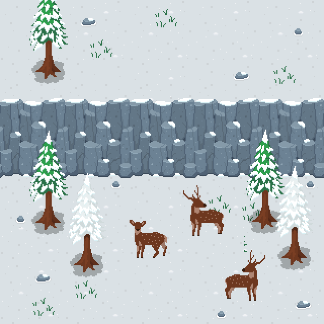 The deer have arrived! 
#pixelart #indiegames #IndieGameDev #Unity #indiegamedeveloper #Wilderness