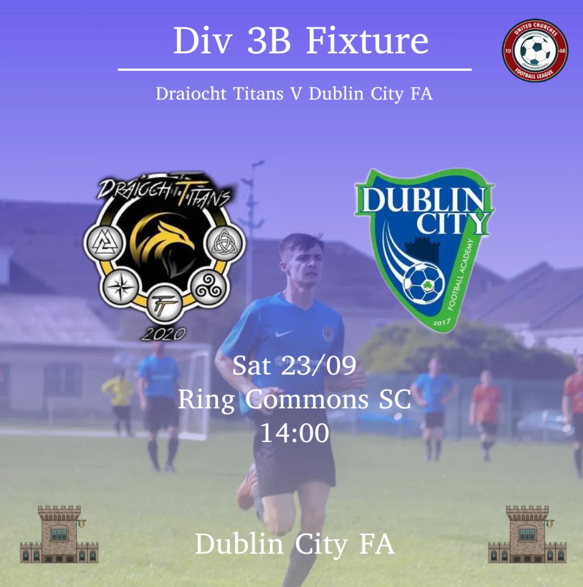 DublinCityFA's tweet photo. 🔵 League Fixture 🔵
Draiocht Titans V Dublin City FC
Saturday 2pm
After last week being called off because of Ringbad weather, The lads are buzzing to get back to playing a big performance needed to grab 3 points 
Up the City 
🔵DCFA🔵 https://t.co/qlCCBJK8iX