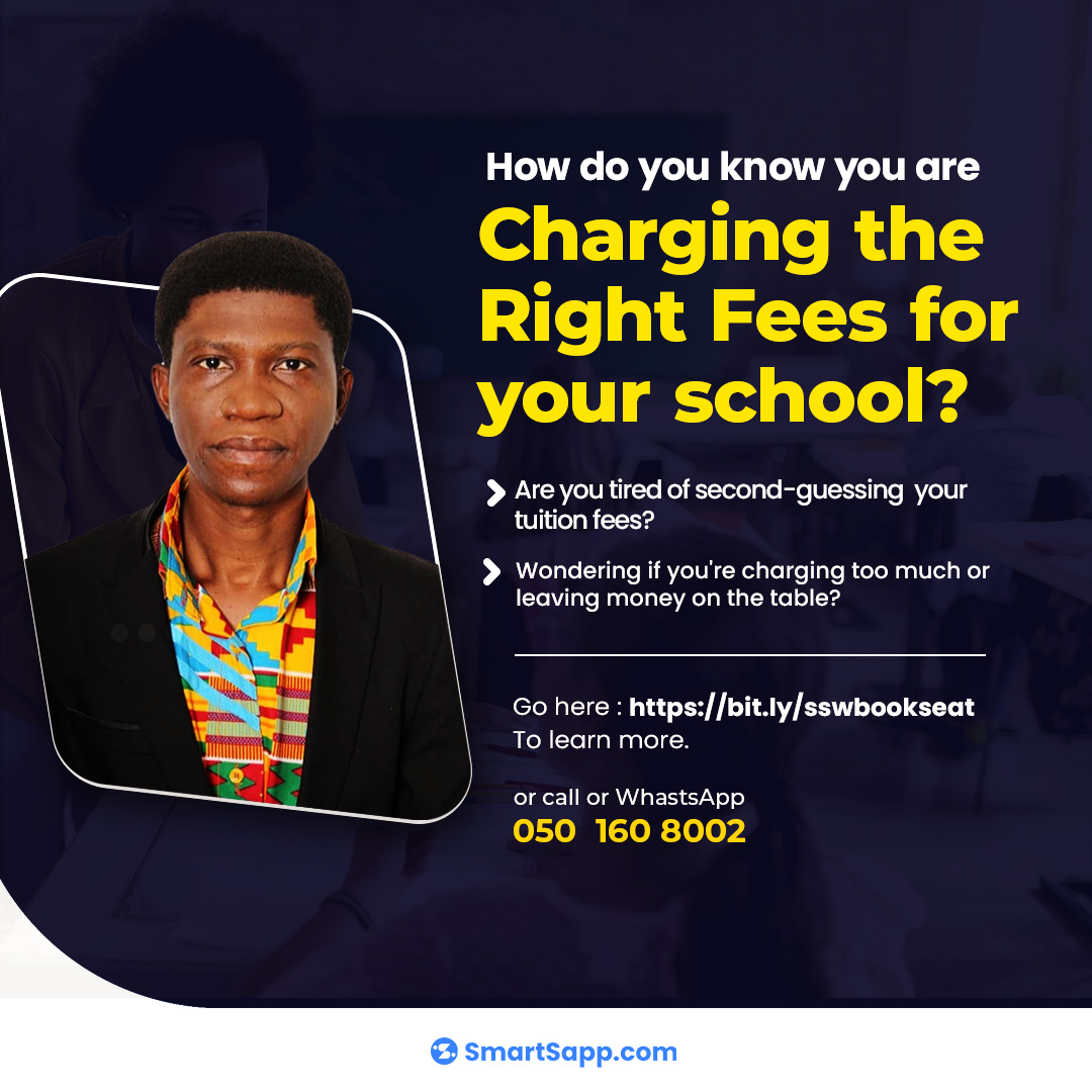 smart_sapp's tweet photo. How do you know if you are charging the right fees? Join Prof Darko as he unveils the secrets. Go here: https://t.co/0x8vOiUEpz to learn more
#smartsapp
#minex360
#feescollectionright
#childsecurity
#parentengagement
#SmarterSchools https://t.co/zEcWr0oLfU