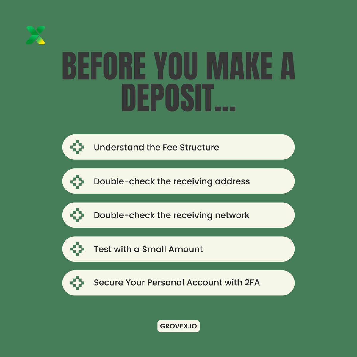 iamaaa's tweet photo. #GroveGreenArmy some KEY things to note before you make a deposit in #GroveX
#BuildWithGrove #ListWithGroveX #GroveCoin #GroveBlockchain #GroveKeeper #OnonadaLabs #GroveEcosystem
#BSC #BNB #ETH #GRV #USGD https://t.co/7Zoxg9tvXQ https://t.co/XhfD0FhcXc
