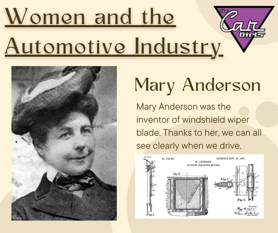 Meet Mary Anderson, the inventor of the windshield wiper! 

We at The Car Girls like to celebrate women in the Automotive Industry, both past and present. Starting now, we will be posting their stories every week.

#WomenInAuto #TheCarGirls #automotiveindustry #famouswomen