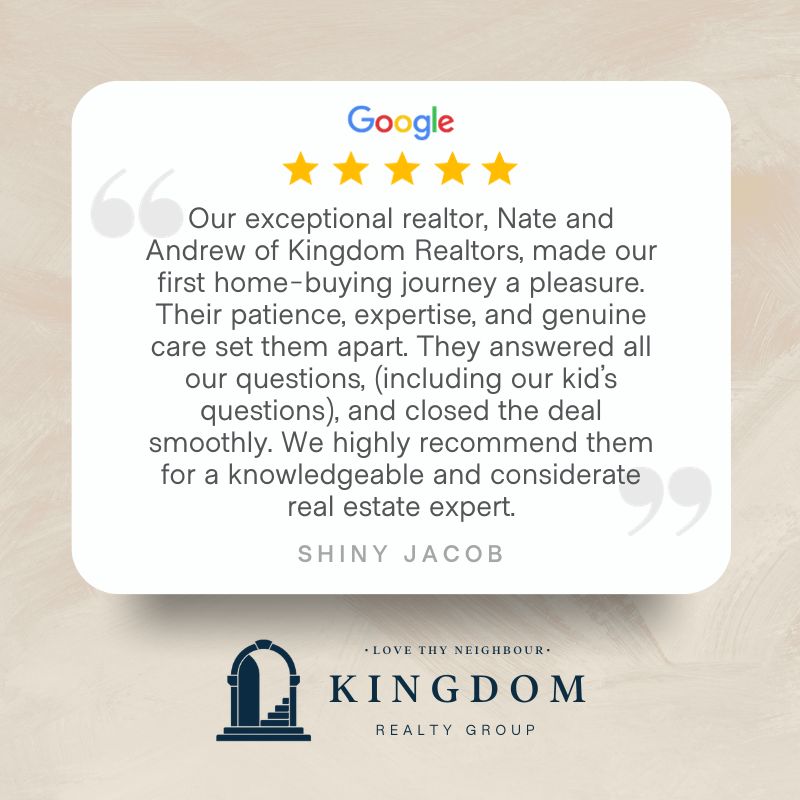 We want to thank you again for choosing us and for the amazing 5-star rating. Your recommendations inspire us to keep setting higher goals and are the gold standard for all we do. We'll keep striving to make every moment with Kingdom Realty Group great and unforgettable. 💯❤️