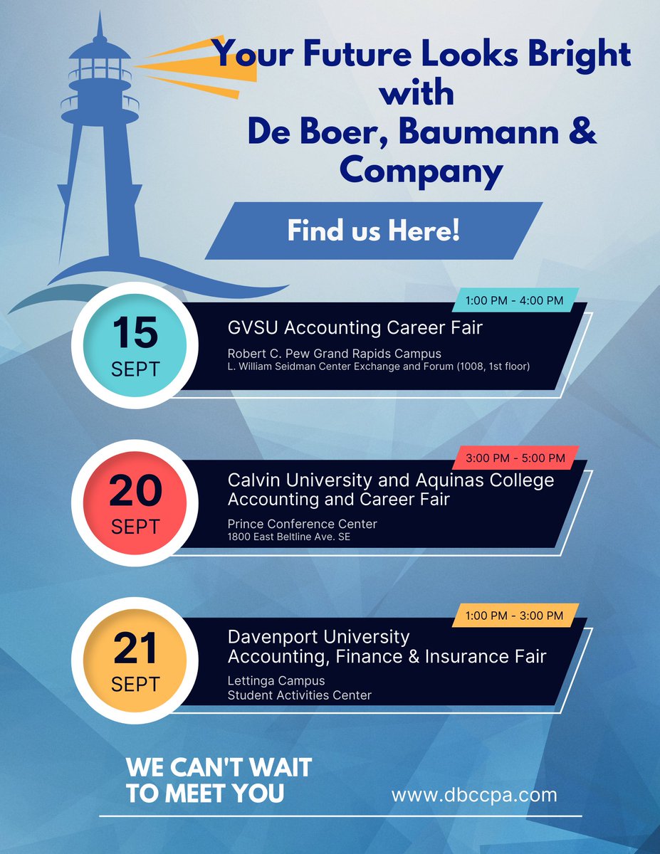 dbccpa's tweet photo. DB&amp;C is heading to Davenport for your Accounting, Finance &amp; Insurance Fair tomorrow. Let us shine a light on a future of opportunities. https://t.co/ZmySZz4iPa