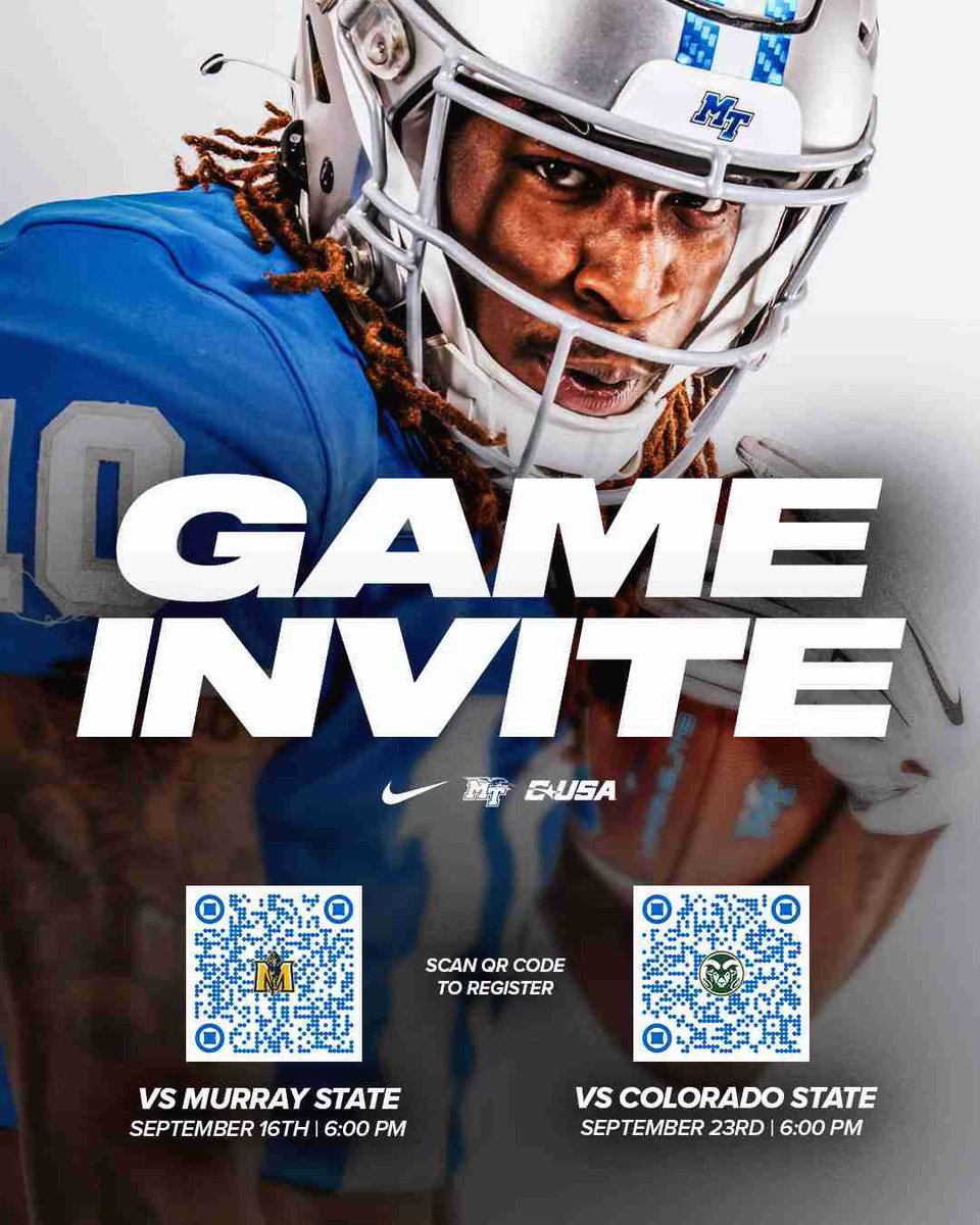 Ave_Mak's tweet photo. @MTAthletics  @MTFB_Recruiting 
I will be in the Boro  this weekend.
#LetsGoBlueRaiders  @CoachStock @CoachRoyston_MT @CoachWoodley_MT @Coach_Shugg @FSLElite_  @I_Train5 https://t.co/Y8w4PjkJl8