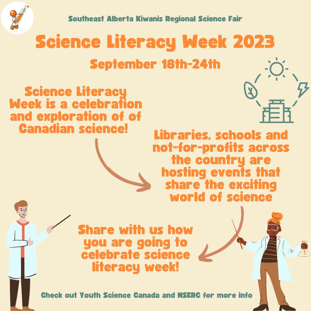 Science Literacy Week showcases the many ways kids & families can explore & enjoy the diversity of Canadian science. The Kiwanis SE Alberta Science Fair is one such event! See praxismedhat.com/science-fair for more information.
#SciLit #ScienceLiteracyWeek #STEM #ScienceFair #MedHat