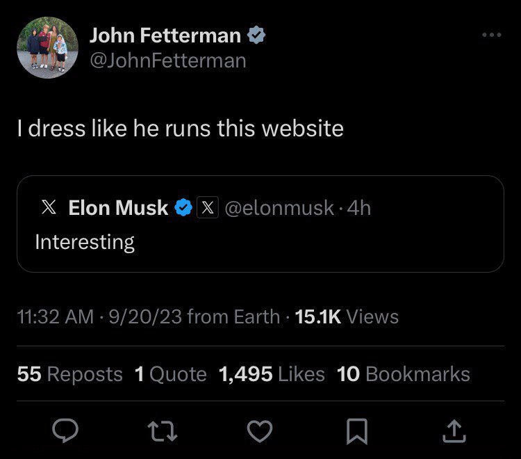 marionumber4's tweet photo. Another day, another Fetterman banger https://t.co/ysyFNqQYVr