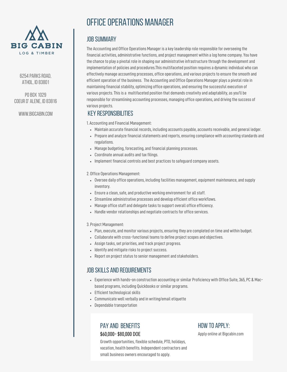 Bschafer2020's tweet photo. Now Hiring!
Apply at https://t.co/pGhoYnTc5P, or send your resume to renee@bigcabin.com
#idahojobs
#jobopportunities
#idahohiring
#careeropportunities https://t.co/spPoWRw7Xy